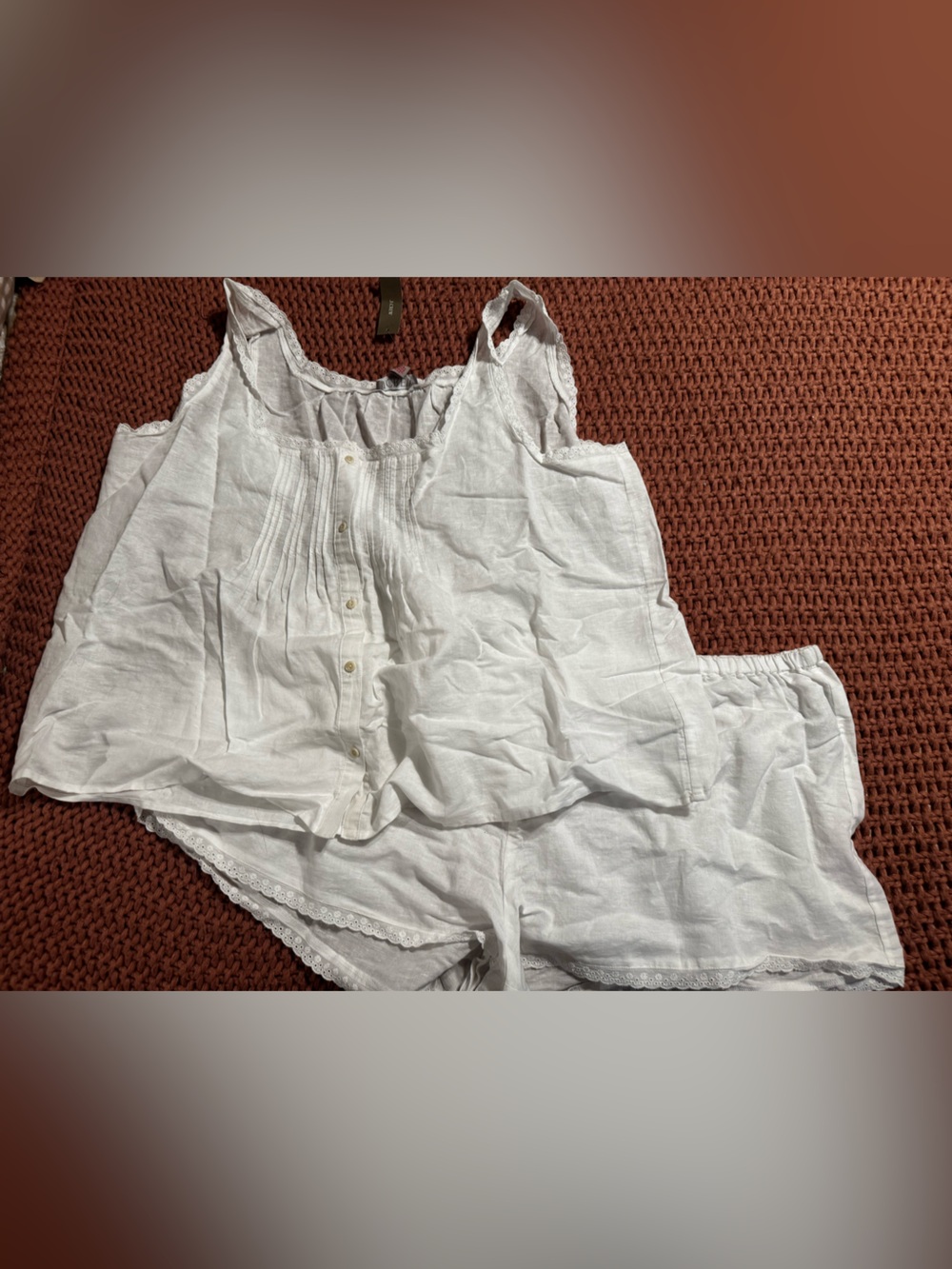 J. Crew White Eyelet-Trim Button PJ set - Picture 5 of 5